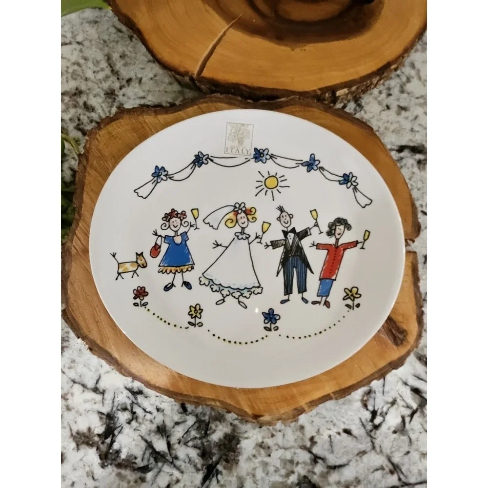 Opificio Etico‎ - SET OF 5- 1 Serving Platter 12.5 inc , 4 Plates 8.5 Inc